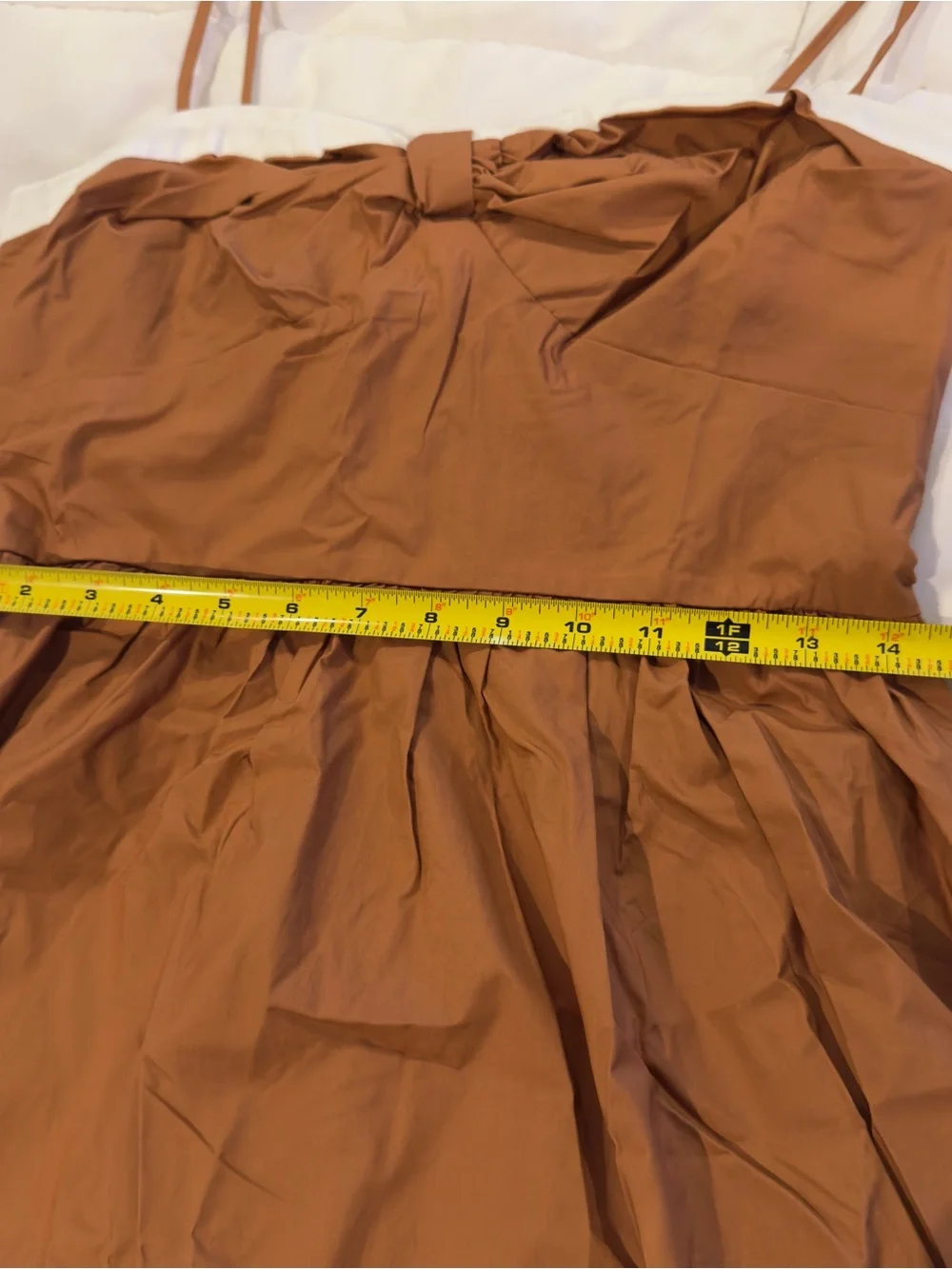 ASTR Tan Contrast-Trim Sweetheart Midi Dress - Picture 14 of 15